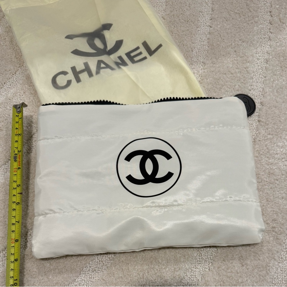 White Cosmetic Pouch puffy material